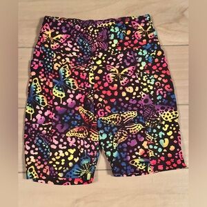 Colorful Butterfly Print Shorts girls small 3-5